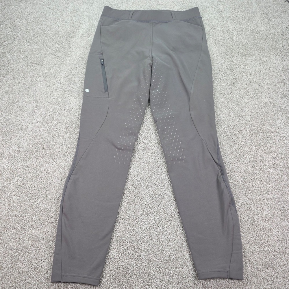 New Willit Womens Equestrian Riding Tights Full Seat Silicone Grip Fleece Gray L